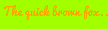 Image with Font Color FFA200 and Background Color A2FF00